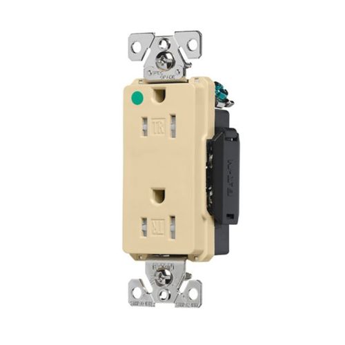 Main product image of Ezlink Modular Decorator Hg Receptacle, 15 A, 125 Vac, 60 Hz, Ivory, 3-Wire, Tamper-Resistant, EZTR8262V