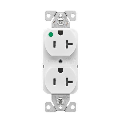 Main product image of Ezlink Modular Duplex Hg Receptacle, 20 A, 125 Vac, 60 Hz, White, 3-Wire, Tamper-Resistant, EZTR8300W