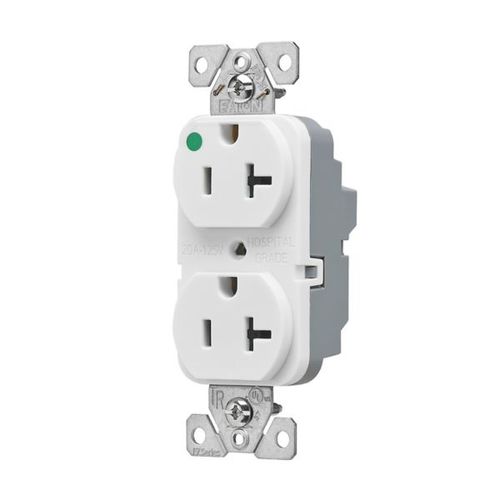 Main product image of Ezlink Modular Duplex Hg Receptacle, 20 A, 125 Vac, 60 Hz, White, 3-Wire, Tamper-Resistant, EZTR8300W