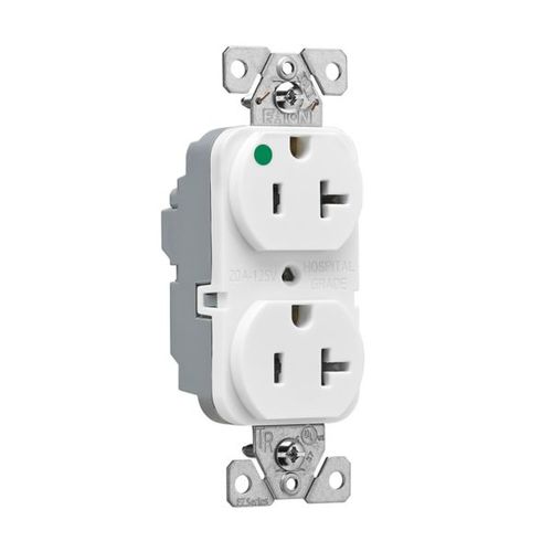 Main product image of Ezlink Modular Duplex Hg Receptacle, 20 A, 125 Vac, 60 Hz, White, 3-Wire, Tamper-Resistant, EZTR8300W