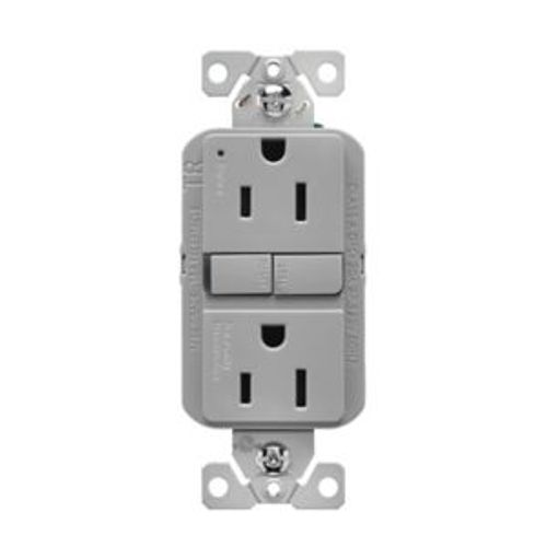 Main product image of Ezlink Modular Gfci, 15 A, 125 Vac, 60 Hz, Gray, Three-Wire, Tamper-Resistant, EZTRGF15GY