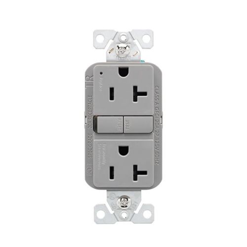Main product image of Ezlink Modular Gfci, 20 A, 125 Vac, 60 Hz, Gray, Three-Wire, Tamper-Resistant, EZTRGF20GY