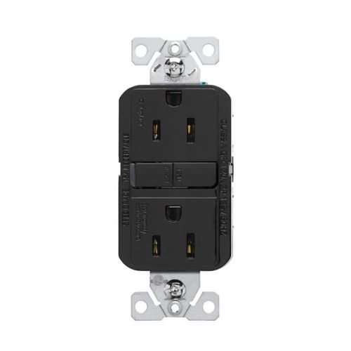 Main product image of Self-Test Gfci, 15A, 125V, Black, Slim Design, With Wallplate, GF15BK-WP