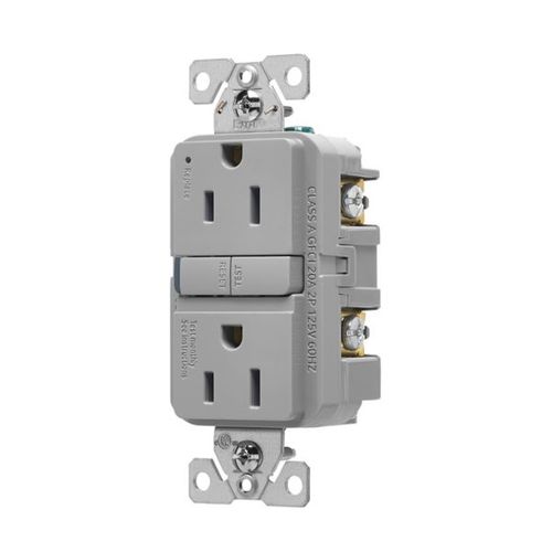 Main product image of Self-Test Gfci, 15A, 125V, Gray, Slim Design, GF15GY