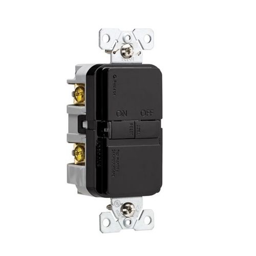 Main product image of Slim Blankface Gfci Receptacle, Self-Test, #14 -10 Awg 20A 125V, Black, Blankface, 2-Pole 3-Wire, GFD20BK