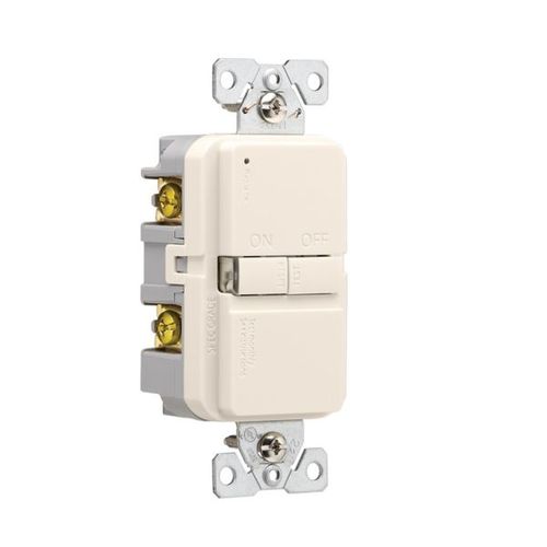 Main product image of Slim Blankface Gfci Receptacle, Self-Test, #14 -10 Awg 20A 125V, Light Almond 2-Pole 3-Wire, GFD20LA