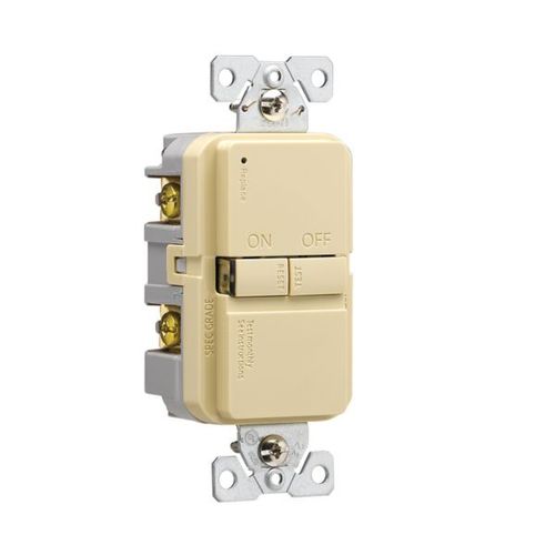 Main product image of Slim Blankface Gfci Receptacle, Self-Test, #14 -10 Awg 20A 125V, Ivory, Blankface, 2-Pole 3-Wire, GFD20V