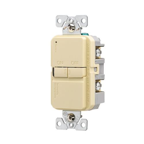 Main product image of Slim Blankface Gfci Receptacle, Self-Test, #14 -10 Awg 20A 125V, Ivory, Blankface, 2-Pole 3-Wire, GFD20V