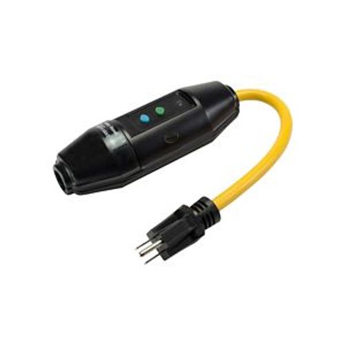 Main product image of Portable Gfci, 15A, #12 Awg, 1' (0.3M) Cord Length, 5-15, 3R, Molded Plug Type, Auto Reset, 120V, GFI11AN3
