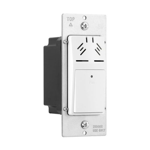 Main product image of Humidity Sensor And Fan Control, 15A, Flush Mount, 120V, 1/4Hp, Single Pole, White, HDFS3P1-W-L