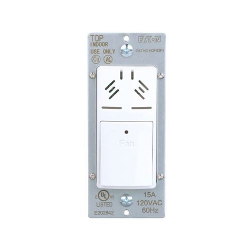 Main product image of Humidity Sensor And Fan Control, 15A, Flush Mount, 120V, 1/4Hp, Single Pole, White, HDFS3P1-W-L