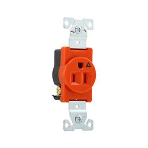 Main product image of Arrow Hart Industrial Single Receptacle, #14-10 Awg 15A 125V, Orange, IG5261RN