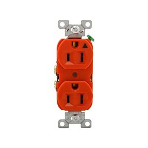 Main product image of Arrow Hart Heavy-Duty Industrial Duplex Receptacle, #14-10 Awg 15A 125V, Orange ., IG5262RN