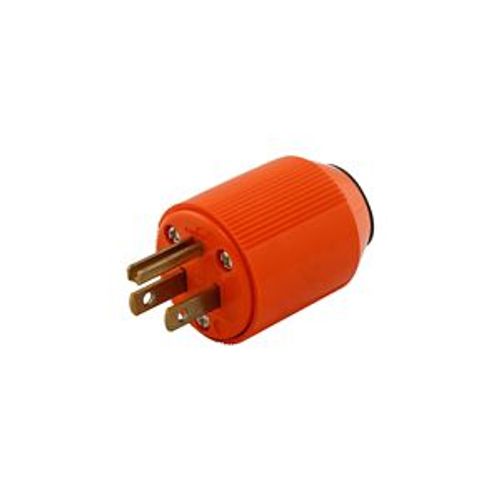 Main product image of Ah Isolated Ground Auto Grip Straight Blade Plug. 15Amp At 120Vac Orange Straight Body Blades, IG5266NHG