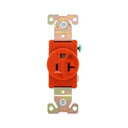 Main product image of Arrow Hart Industrial Single Receptacle, #14-10 Awg 20A 125V, Orange, 5-20R, IG5361RN