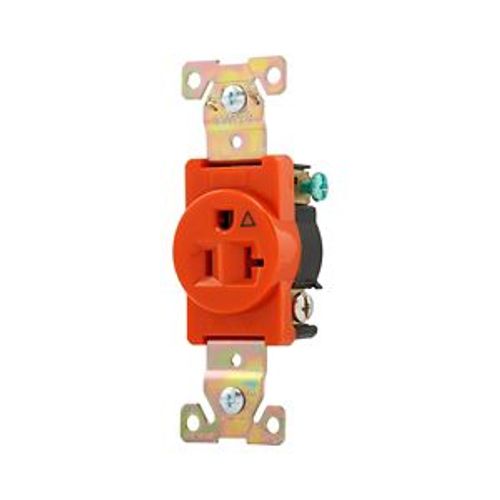 Main product image of Arrow Hart Industrial Single Receptacle, #14-10 Awg 20A 125V, Orange, 5-20R, IG5361RN