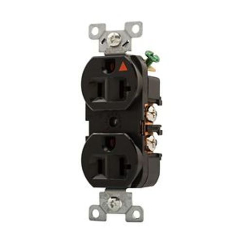 Main product image of Arrow Hart Heavy-Duty Industrial Duplex Receptacle, #14-10 Awg 20A 125V, Black Face Base, Duplex, IG5362BK