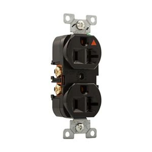 Main product image of Arrow Hart Heavy-Duty Industrial Duplex Receptacle, #14-10 Awg 20A 125V, Black Face Base, Duplex, IG5362BK