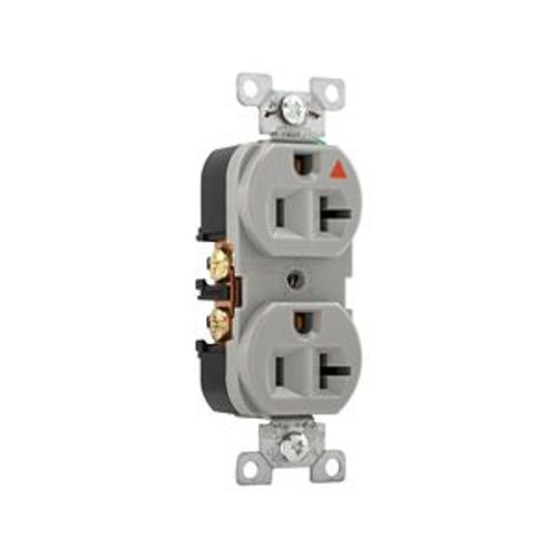 Main product image of Arrow Hart Heavy-Duty Industrial Duplex Receptacle, #14-10 Awg 20A 125V, Gray Face Base, Duplex, IG5362GY