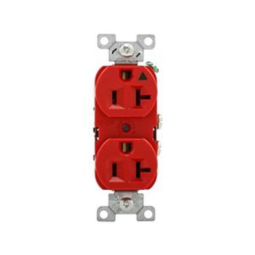Main product image of Arrow Hart Heavy-Duty Industrial Duplex Receptacle, #14-10 Awg 20A 125V, Red Face Base, Duplex, IG5362RD