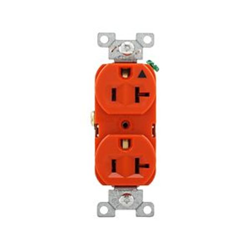 Main product image of Arrow Hart Heavy-Duty Industrial Duplex Receptacle, #14-10 Awg 20A 125V, Orange Face Base, IG5362RN