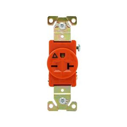 Main product image of Arrow Hart Industrial Single Receptacle, #14-10 Awg 20A, 250V, Orange, 6-20R, IG5461RN