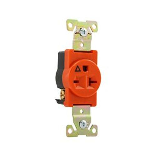 Main product image of Arrow Hart Industrial Single Receptacle, #14-10 Awg 20A, 250V, Orange, 6-20R, IG5461RN