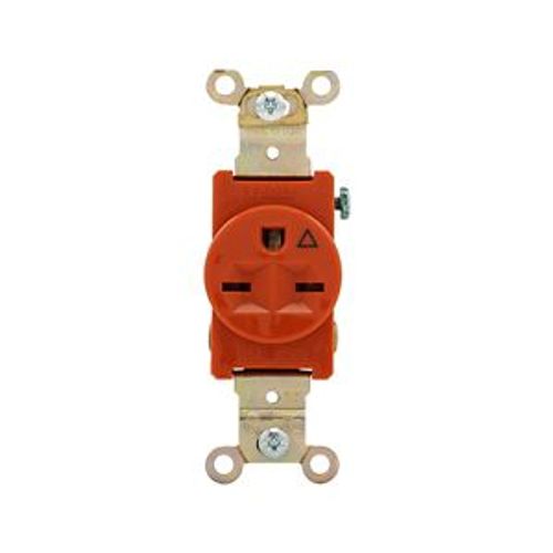 Main product image of Arrow Hart Industrial Single Receptacle, #14-10 Awg 15A, 250V, Orange, 6-15R, IG5661RN