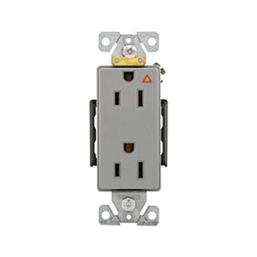 Main product image of Arrow Hart Industrial Duplex Receptacle, #14-10 Awg 15A 125V, Gray, Duplex, IG6262GY