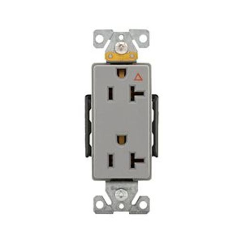 Main product image of Arrow Hart Industrial Duplex Receptacle, #14-10 Awg 20A 125V, Gray, 5-20R, Duplex, IG6362GY