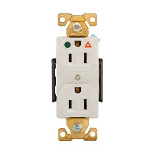 Main product image of Arrow Hart Duplex Receptacle, #14-10 Awg 15A, Healthcare 125V Face Base, Duplex, IG8200W