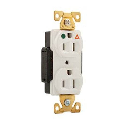 Main product image of Arrow Hart Duplex Receptacle, #14-10 Awg 15A, Healthcare 125V Face Base, Duplex, IG8200W