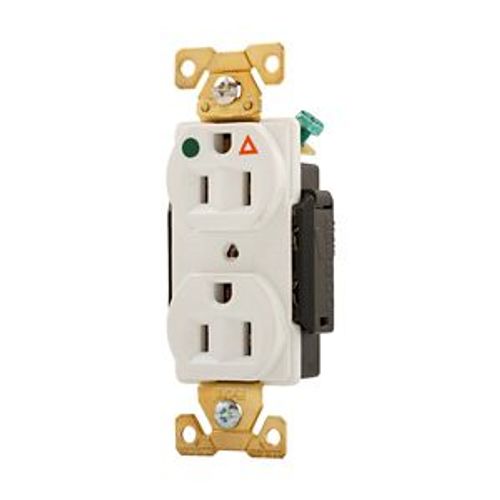 Main product image of Arrow Hart Duplex Receptacle, #14-10 Awg 15A, Healthcare 125V Face Base, Duplex, IG8200W