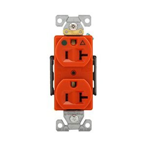 Main product image of Arrow Hart Heavy-Duty Duplex Receptacle, #14-10 Awg 20A, 125V, Orange Face Base, 5-20R, Duplex, IG8300RN