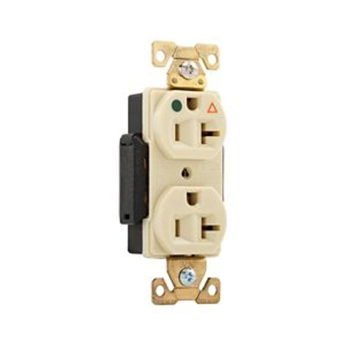 Main product image of Arrow Hart Heavy-Duty Duplex Receptacle, #14-10 Awg 20A, 125V, Ivory Face Base, 5-20R, Duplex, IG8300V