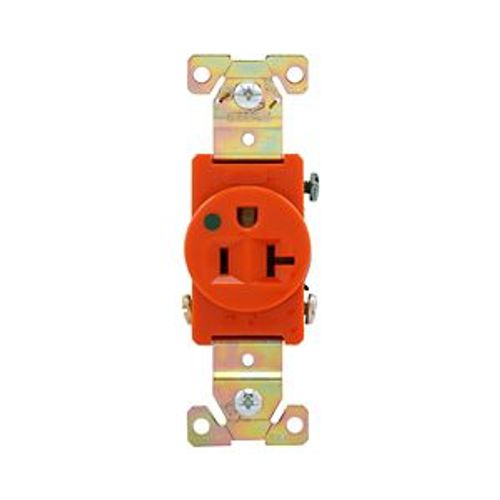 Main product image of Arrow Hart Single Receptacle, #14-10 Awg 20A, Healthcare 125V, Orange Face Base, 5-20R, IG8310RN