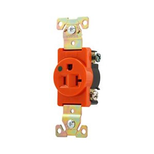 Main product image of Arrow Hart Single Receptacle, #14-10 Awg 20A, Healthcare 125V, Orange Face Base, 5-20R, IG8310RN