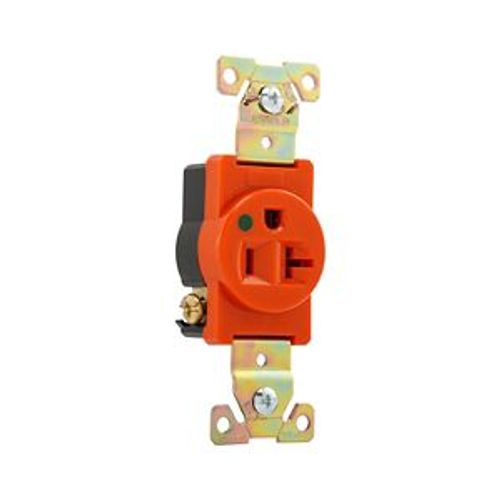 Main product image of Arrow Hart Single Receptacle, #14-10 Awg 20A, Healthcare 125V, Orange Face Base, 5-20R, IG8310RN