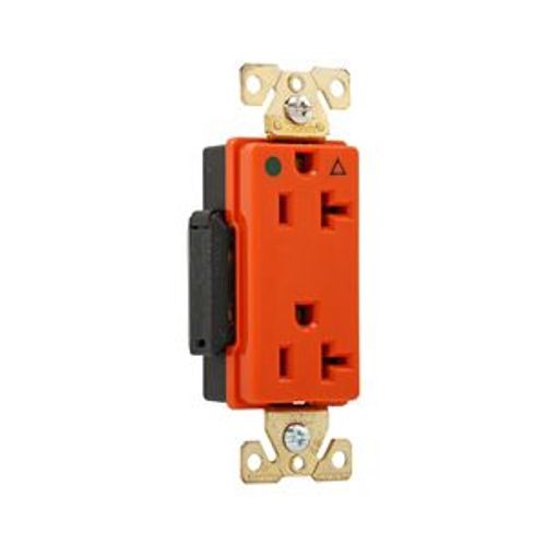 Main product image of Arrow Hart Duplex Receptacle, #14-10 Awg 20A, Healthcare 125V, Orange, 5-20R, Duplex, IG8362RN