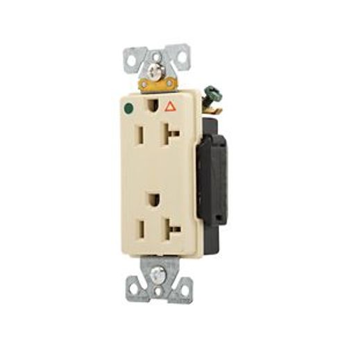 Main product image of Arrow Hart Duplex Receptacle, #14-10 Awg 20A, Healthcare 125V, Ivory, 5-20R, Duplex, IG8362V