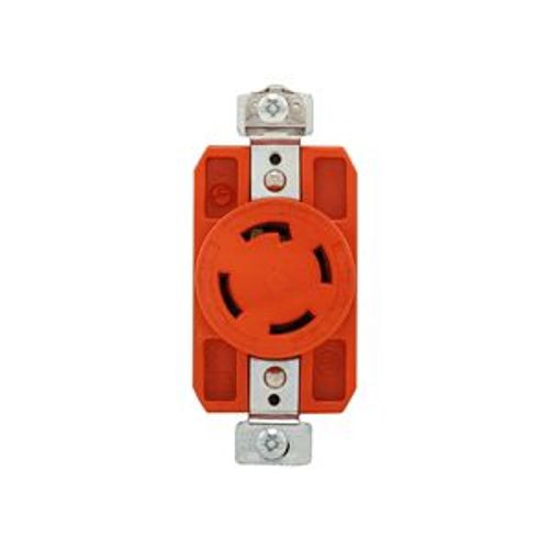 Main product image of Locking Receptacle, #14-8 Awg, 30A, 250V, Back/Side Wiring, Orange, Single, L15-30 3-Pole 4-Wire, IGL1530R-BU