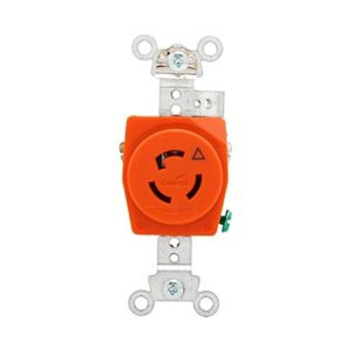 Main product image of Safety Grip Locking Receptacle, #14-10 Awg, 15A, 125V, Orange, Single, L5-15, 2-Pole 3-Wire, IGL515R