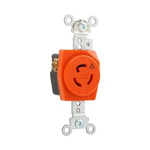Main product image of Safety Grip Locking Receptacle, #14-10 Awg, 15A, 125V, Orange, Single, L5-15, 2-Pole 3-Wire, IGL515R