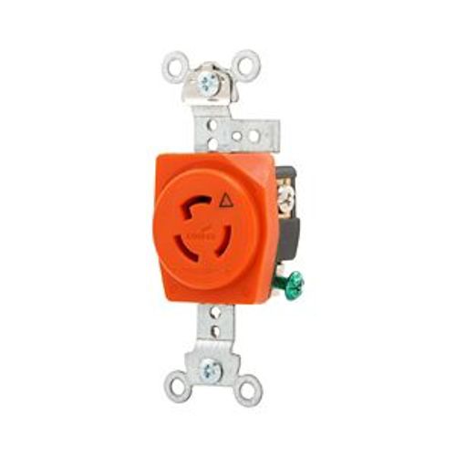 Main product image of Safety Grip Locking Receptacle, #14-10 Awg, 15A, 125V, Orange, Single, L5-15, 2-Pole 3-Wire, IGL515R