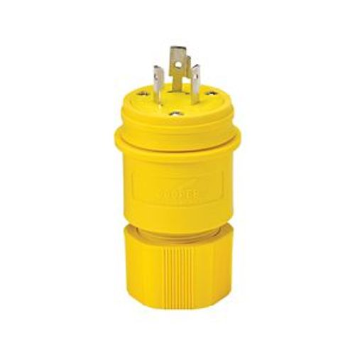 Main product image of Arrow Hart Watertight Locking Plug, #18-10 Awg 20A, 125/250V, Black, L10-20, 3-Pole, 3-Wire, L1020PWBK