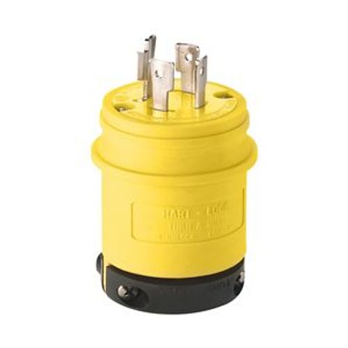 Main product image of Locking Plug, #16-12 Awg, 20A, Industrial, 125/250V, Back Wiring, Ultra Grip, 3-Pole, 4-Wire, L1420P