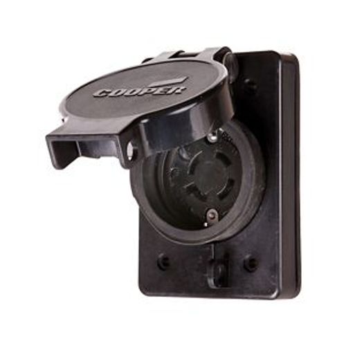 Main product image of Arrow Hart Watertight Locking Receptacle, #14-8 Awg, 20A, 125/250V, Black, L14-20 3-Pole 4-Wire, L1420RWBK