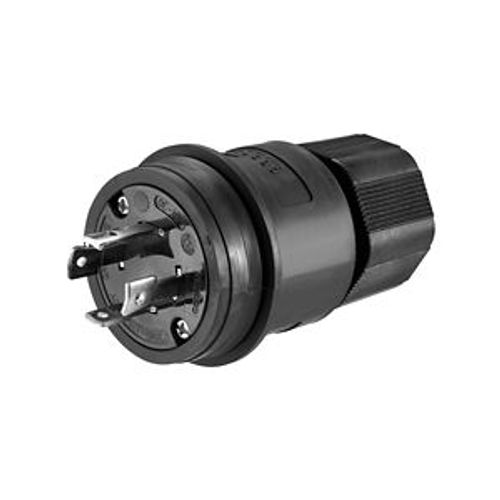 Main product image of Arrow Hart Watertight Locking Plug, #18-10 Awg 30A, 125/250V, Black, Steel, L14-30 3-Pole 4-Wire, L1430PWBK