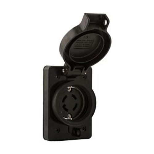 Main product image of Arrow Hart Watertight Locking Receptacle, #18-10 Awg 30A, 125/250V, Black, L14-30 3-Pole 4-Wire, L1430RWBK