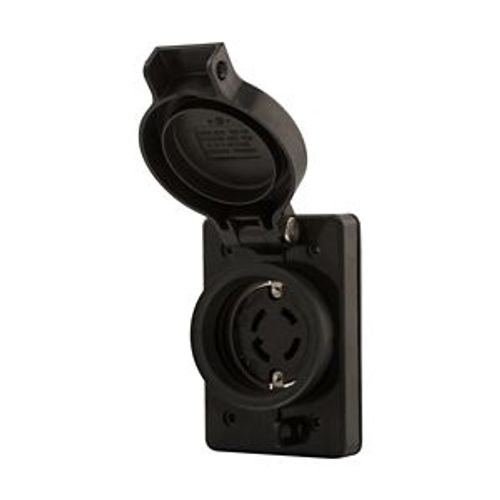 Main product image of Arrow Hart Watertight Locking Receptacle, #18-10 Awg 30A, 125/250V, Black, L14-30 3-Pole 4-Wire, L1430RWBK